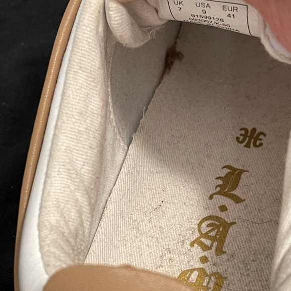 L.A.M.B. 9 WORN 2X white tan walking sneakers gwen - Picture 10 of 10